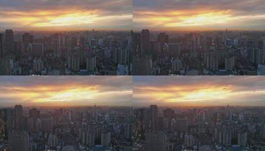 成都城市日落航拍高清在线视频素材下载