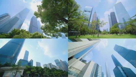 广州珠江新城 高楼大厦 建筑群高清在线视频素材下载