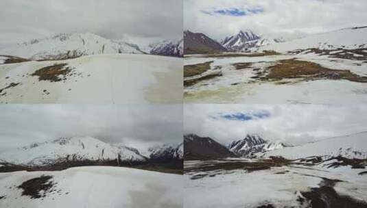 4K自然航拍海拔5000米雪山冰原带高清在线视频素材下载
