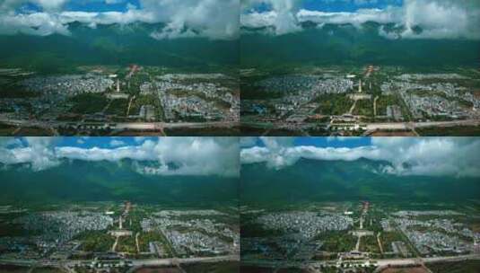 云南大理三塔超大城市景延时摄影高清在线视频素材下载