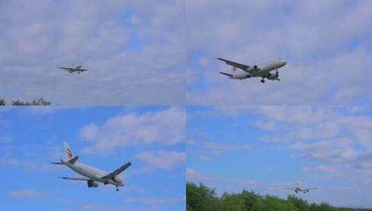 东方航空降落 飞机 航班 飞机降落高清在线视频素材下载