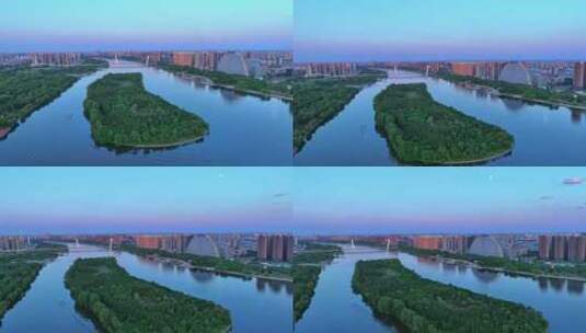 4K航拍沈阳宣传片浑河两岸沈阳地标建筑高清在线视频素材下载