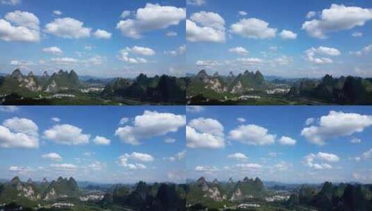 蓝天白云的桂林山水高清在线视频素材下载