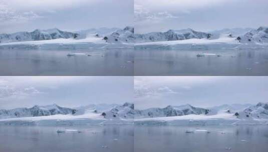 崩塌的冰山。全球变暖，生态状况，融化的冰高清在线视频素材下载