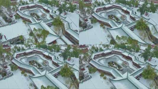 岳阳楼雪景高清在线视频素材下载