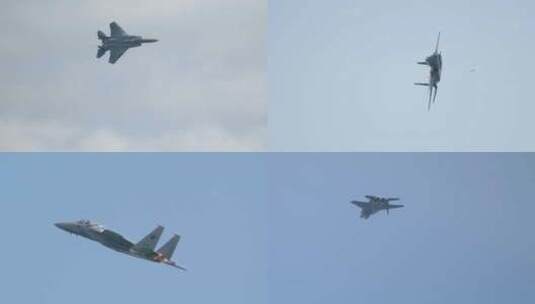 稳定：新加坡航展F-15战斗机飞行表演高清在线视频素材下载