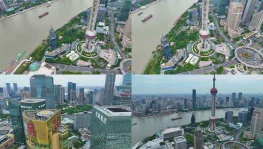 上海市浦东新区外滩陆家嘴东方明珠塔高楼大高清在线视频素材下载