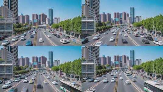 武汉_城市道路车流延时005高清在线视频素材下载