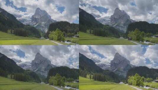 瑞士雪山脚下延时高清在线视频素材下载