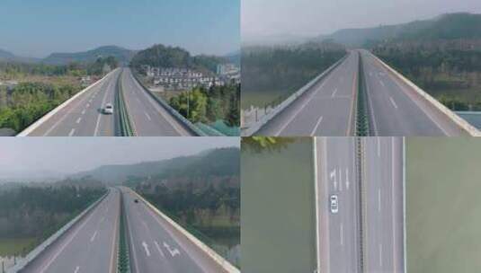 高速公路车流航拍高清在线视频素材下载