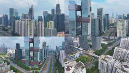 深圳市南山区航拍高楼大厦摩天大楼城市广东高清在线视频素材下载