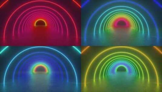 三维动画中的霓虹灯隧道高清在线视频素材下载