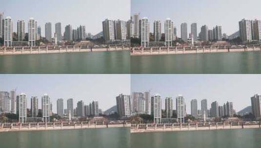 重庆市地标建筑风光来福士，城市天际线风光高清在线视频素材下载