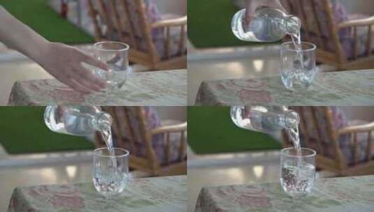 玻璃杯倒水高清在线视频素材下载