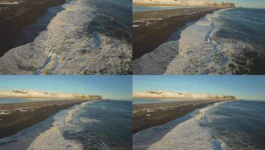 航拍冰岛海滩高清在线视频素材下载