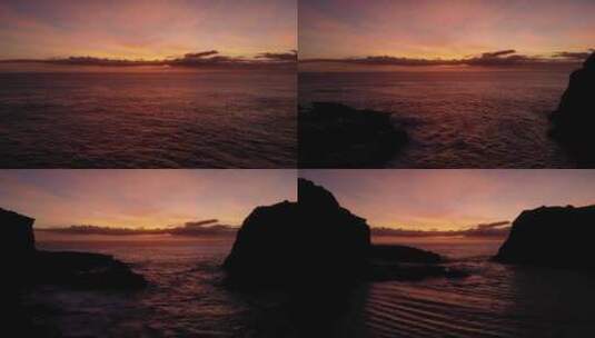 粉红色的海洋黄昏的可爱的模样高清在线视频素材下载
