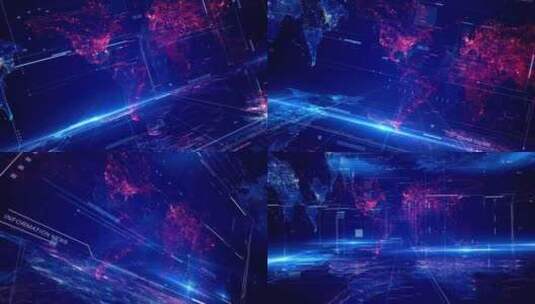 科技线条数字地图动态视频高清在线视频素材下载