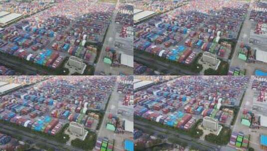 上海港口出口集装箱包装高清在线视频素材下载