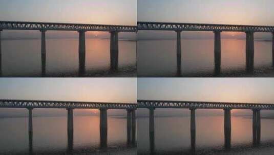 三门峡浩吉铁路大桥高清在线视频素材下载