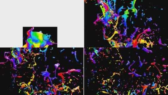 多色油漆飞溅V1高清在线视频素材下载