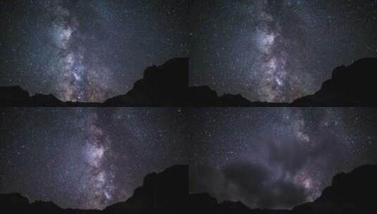 夜空星空在山与银河1高清在线视频素材下载