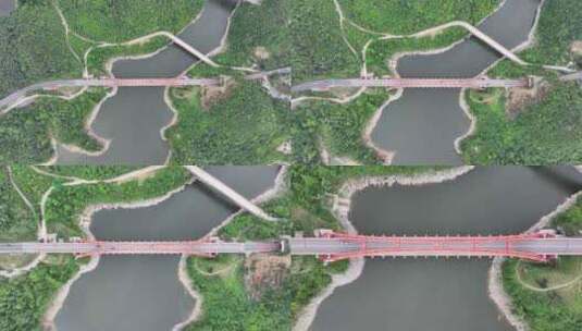 贵州清镇花鱼洞大桥航拍高清在线视频素材下载