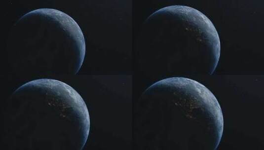 地球从太空旋转的动画镜头，背景是恒星，大高清在线视频素材下载