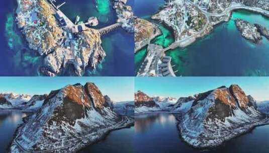 4K航拍挪威塞尼亚岛无限风光高清在线视频素材下载