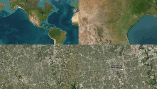 圣安东尼奥市缩放地图-美国高清在线视频素材下载