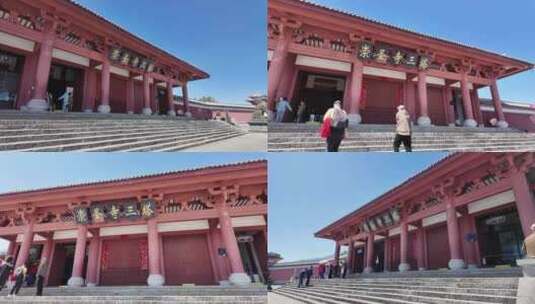 大理古城崇圣寺三塔4k航拍高清在线视频素材下载