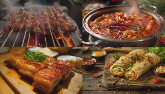 【美食合集】中国各地特色美食视频合集高清在线视频素材下载