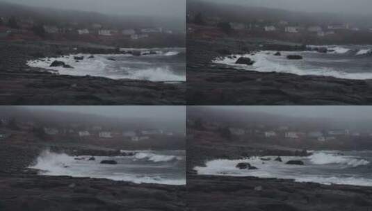 海浪拍打着海岸高清在线视频素材下载