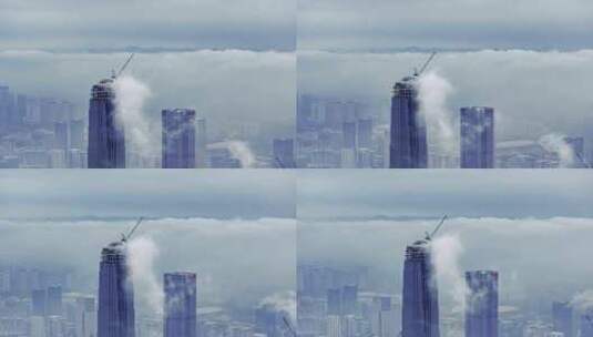 城市台风雨天济南高清在线视频素材下载