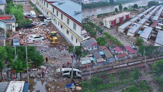 北京门头沟暴雨山洪高清在线视频素材下载