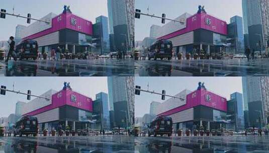长沙IFS国金中心街景延时高清在线视频素材下载