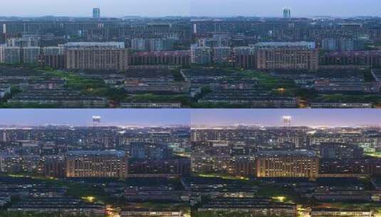 杭州城北居住区震撼城市亮灯 万家灯火延时高清在线视频素材下载