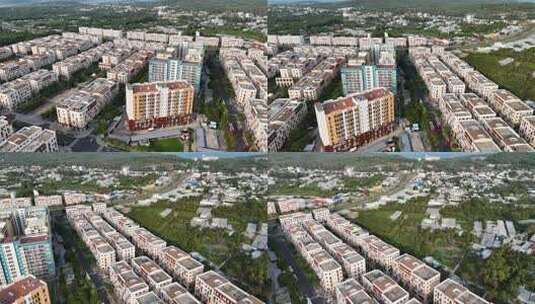 傍晚时分，一个发展中的富国市区的空中视频高清在线视频素材下载