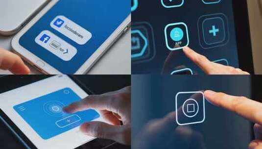 人类手指按下触摸屏按钮高清在线视频素材下载