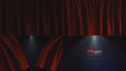 红色幕布揭开LOGO开场AE模板高清AE视频素材下载