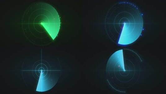 雷达无线电扫描3款高清AE视频素材下载