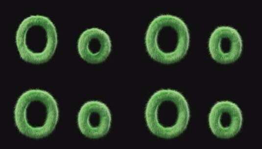 大写和小写草地字母O的3D动画。以字段草高清在线视频素材下载