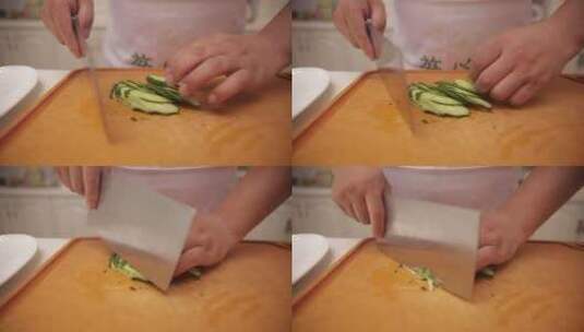 厨师刀工切黄瓜丝 (1)高清在线视频素材下载