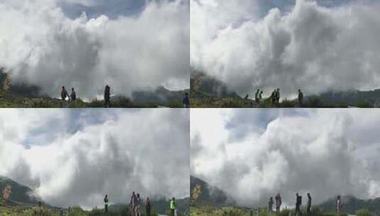 山顶云层延时拍摄高清在线视频素材下载