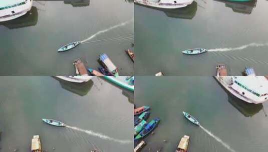 航拍印尼海港高清在线视频素材下载