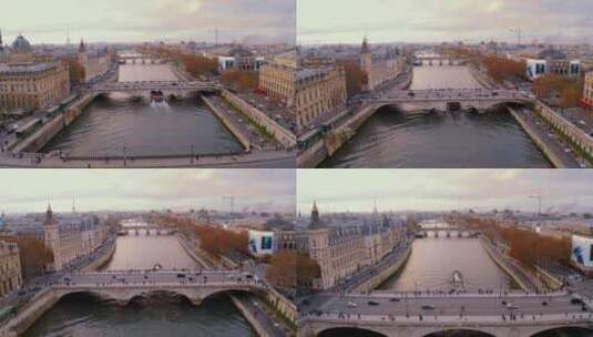法国巴黎美景航拍高清在线视频素材下载