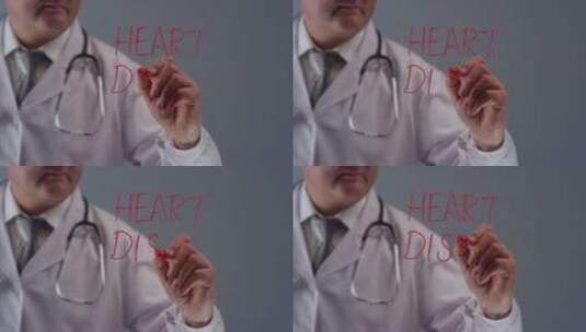 医生写心脏病术语高清在线视频素材下载