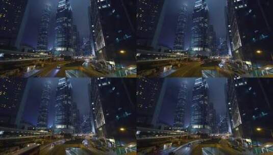 夜晚城市的延时拍摄景观高清在线视频素材下载