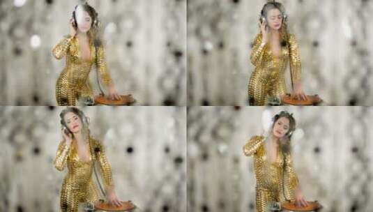 黄金女人跳妖艳的舞蹈高清在线视频素材下载