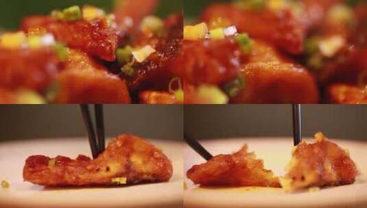 【镜头合集】成品美食番茄鱼块高清在线视频素材下载