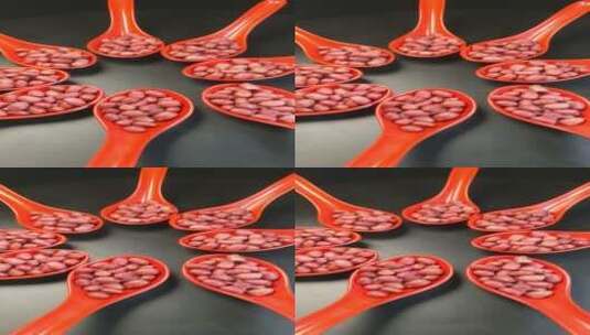 红皮红衣花生米特写高清在线视频素材下载